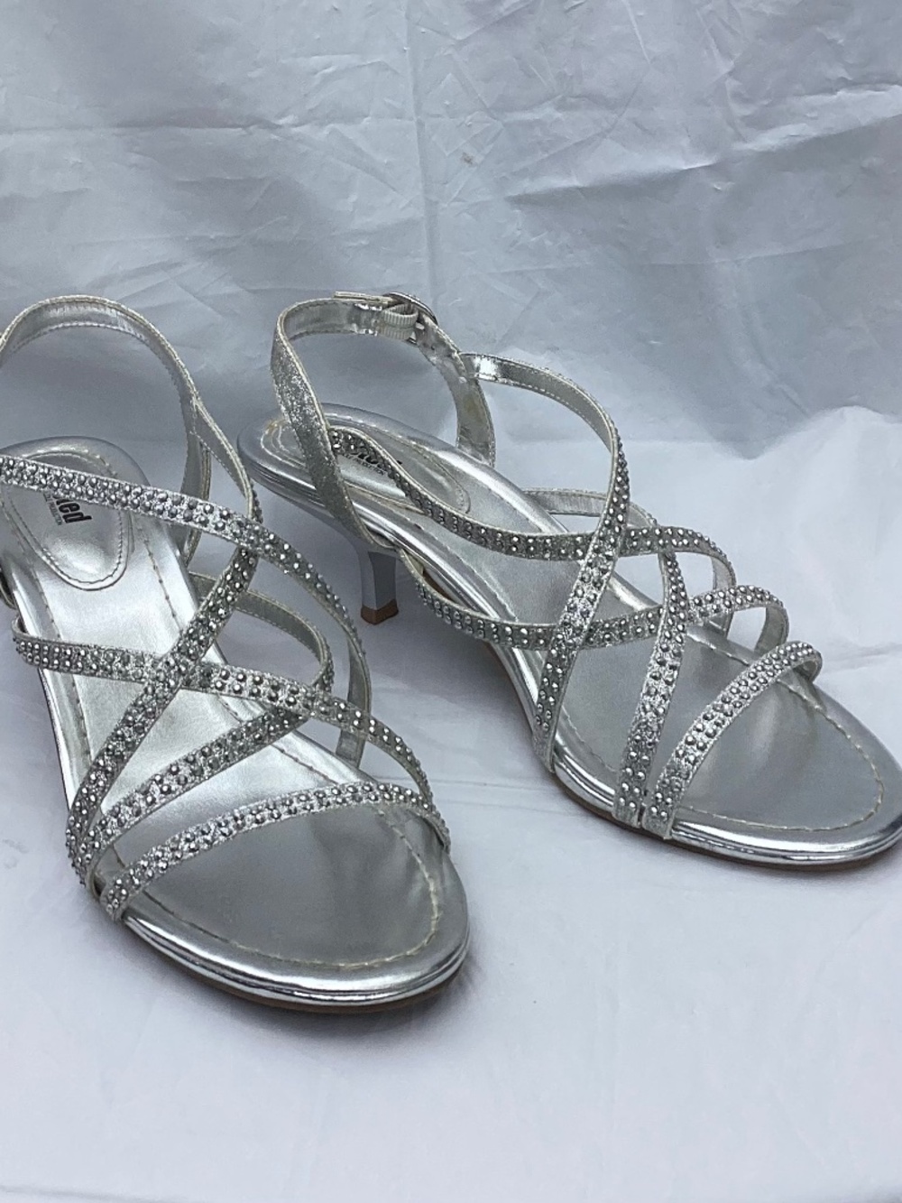 Unlisted Silver Strappy Glam “Kind Doll” Sandals, Size 10 Medium